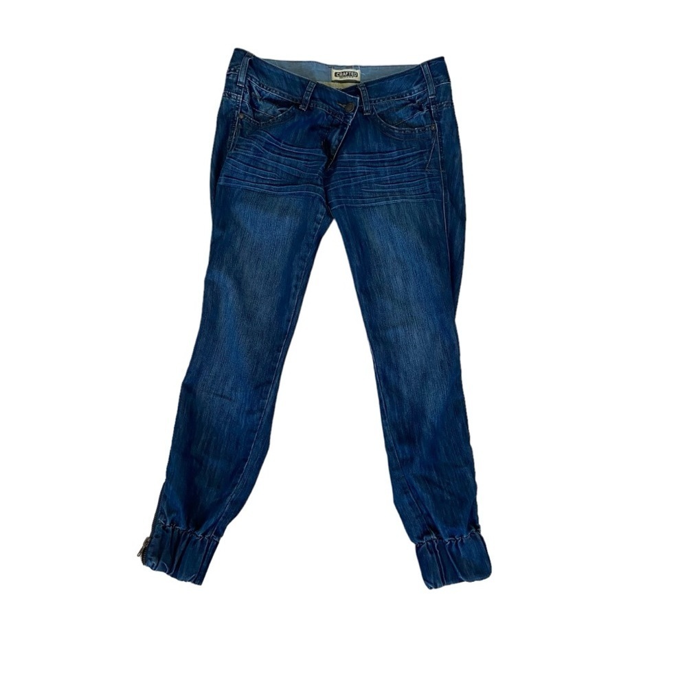 Hand Crafted for you with love jeans asymmetrical zipper closure lightweight 10